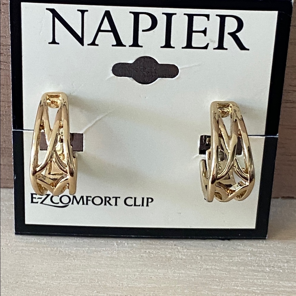 Napier Gold Tone Clip-On Earrings